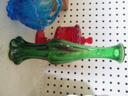 3 ASSORTED COLORED GLASS PIECES