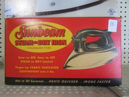 DURABRAND IRON AND VINTAGE SUNBEAM STEAM DRY IRON