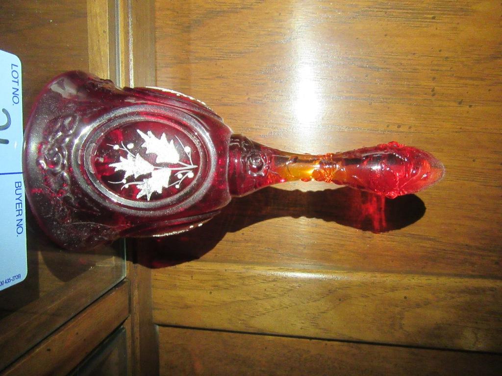 HAND-PAINTED CRANBERRY FENTON BELL