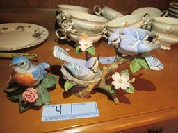 BLUE JAYS AND BLUEBIRD LENOX FIGURINES