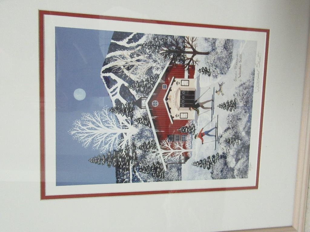SIGNED WOOSTER SCOTT PAINTING OF OPERA HOUSE SKIING BY IT