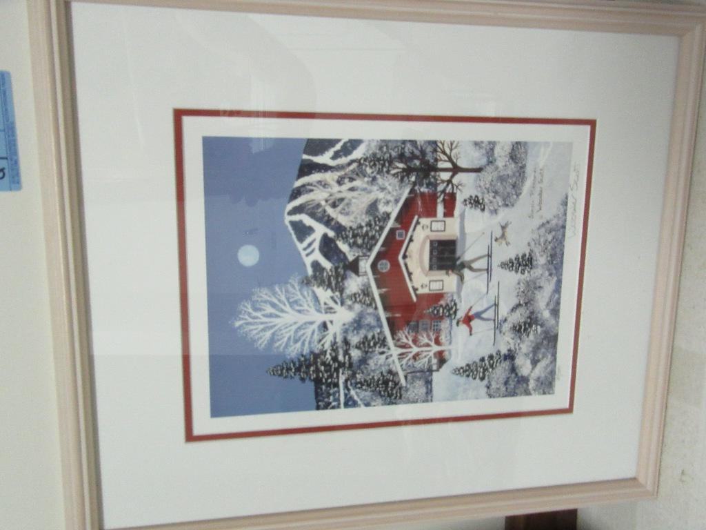 SIGNED WOOSTER SCOTT PAINTING OF OPERA HOUSE SKIING BY IT