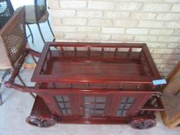 ORNATE CARVED TEA CART