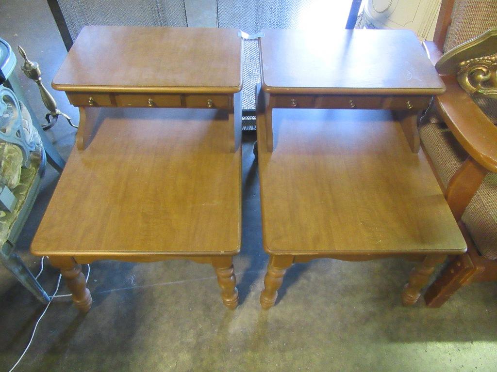 PAIR OF STEP END TABLES
