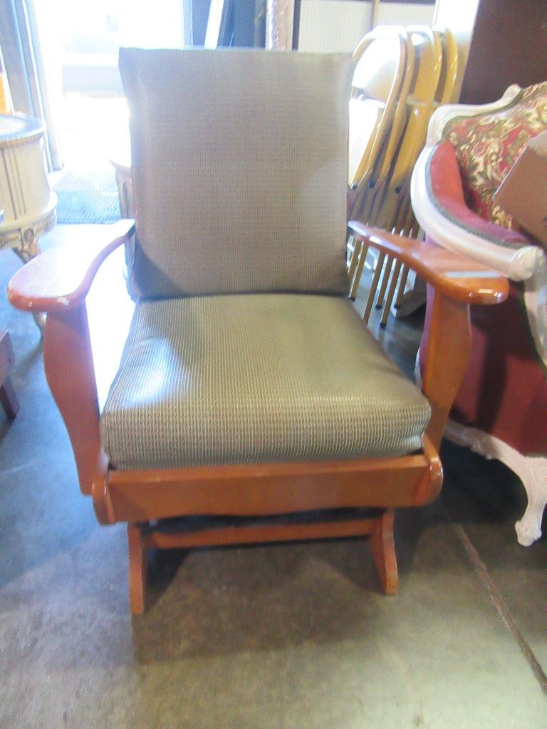 WOOD FRAMED CUSHIONED ROCKER