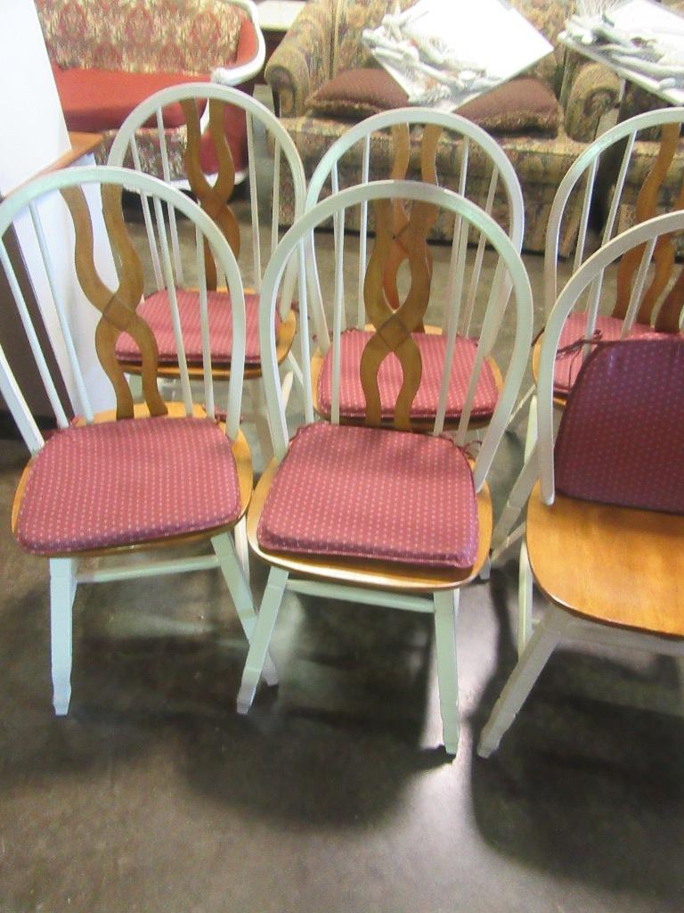 6 PAINTED KITCHEN CHAIRS