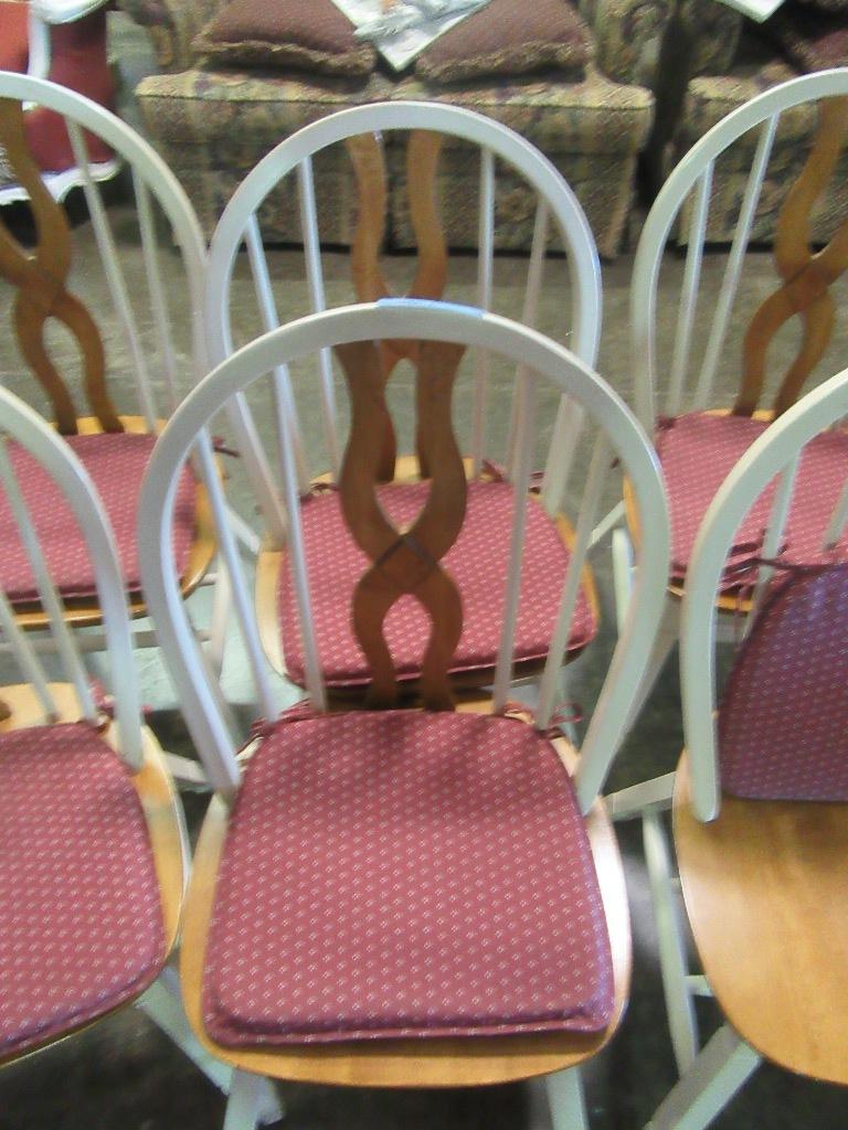 6 PAINTED KITCHEN CHAIRS