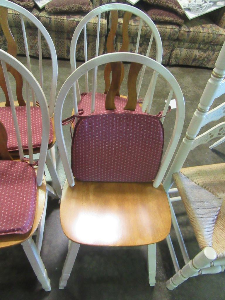 6 PAINTED KITCHEN CHAIRS