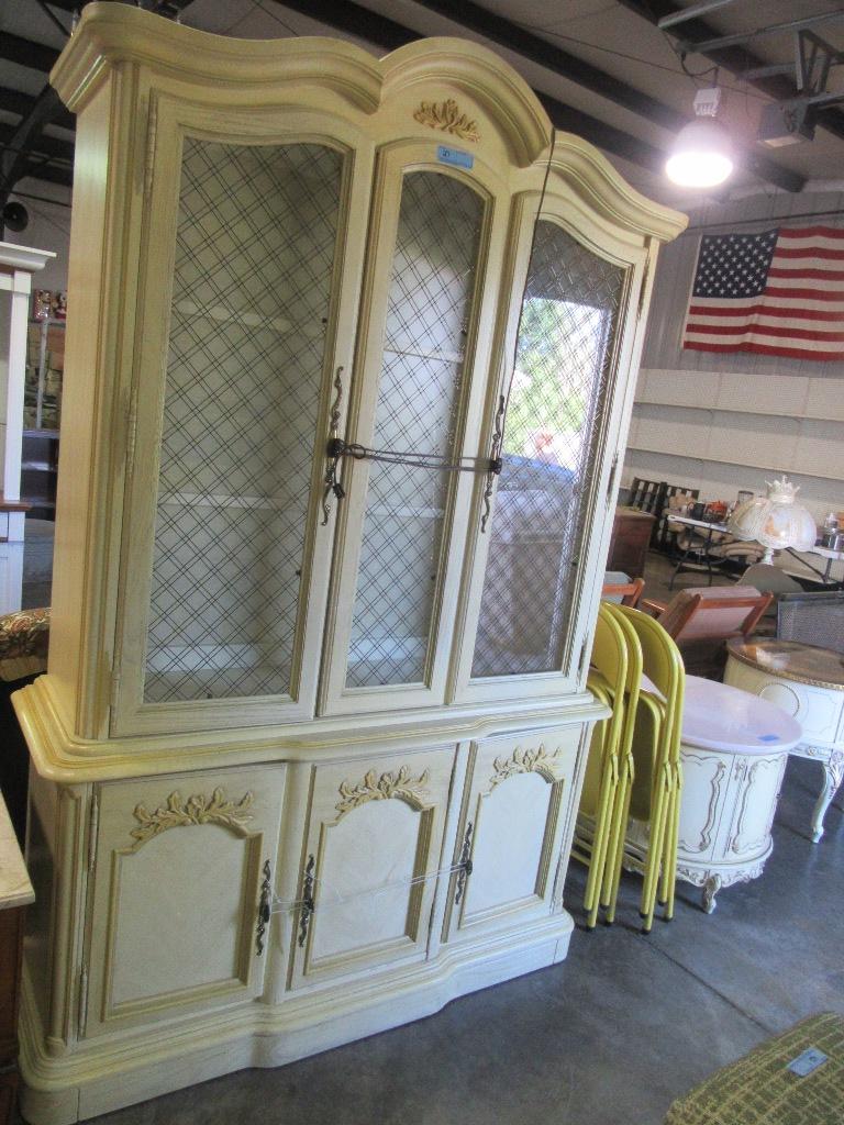 LIGHTED FRENCH PROVINCIAL STYLE BREAKFRONT