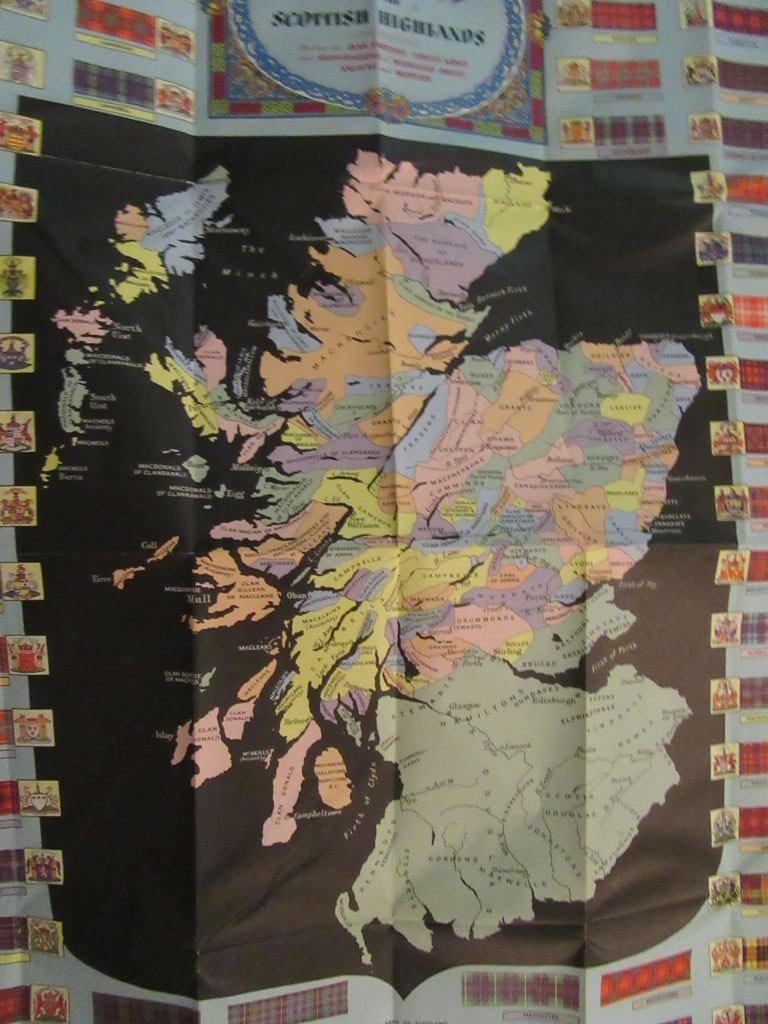 W. & A.K. JOHNSTON CLAN MAP OF THE SCOTTISH HIGHLANDS