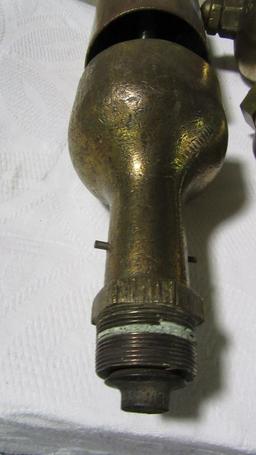 LARGE BRASS STEAM WHISTLE. NO NUMBERS. DO NOT KNOW IF IT IS COMPLETE. 22-1/2" tall