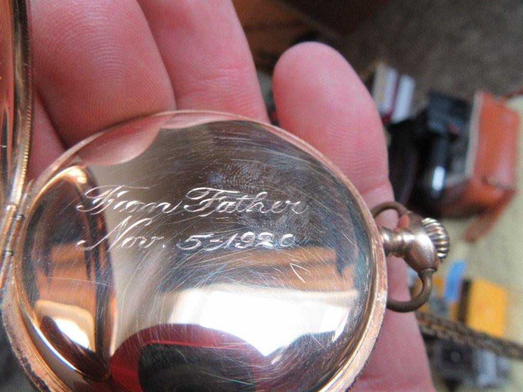 MONOGRAMMED M ILLINOIS POCKET WATCH