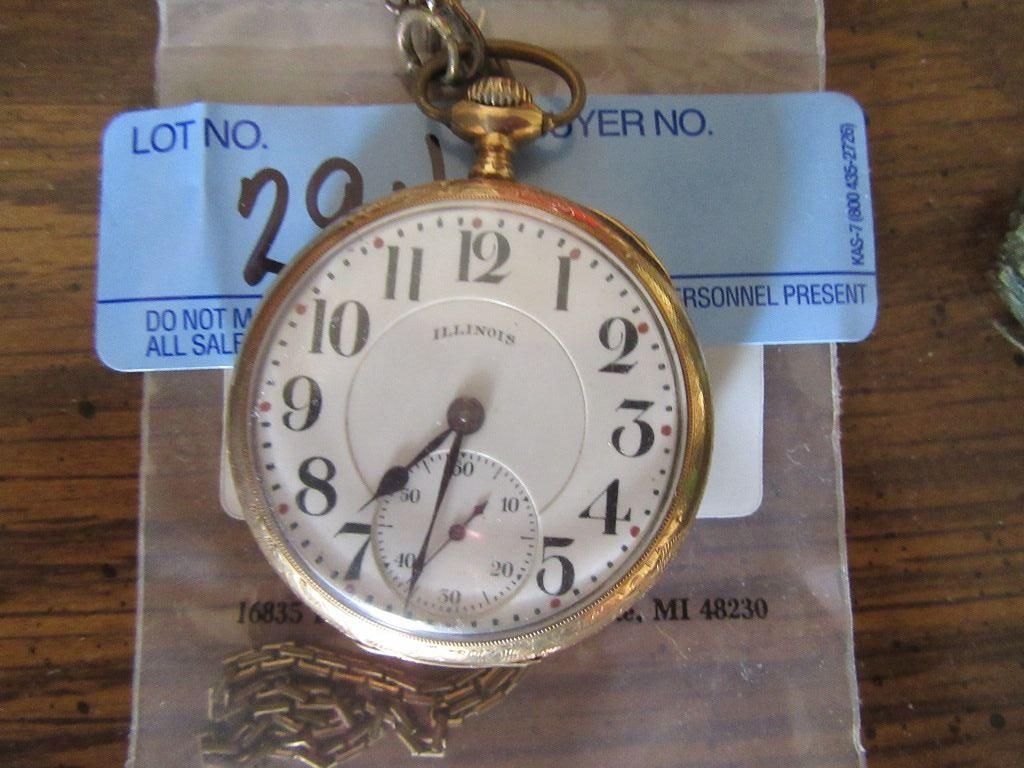 MONOGRAMMED M ILLINOIS POCKET WATCH