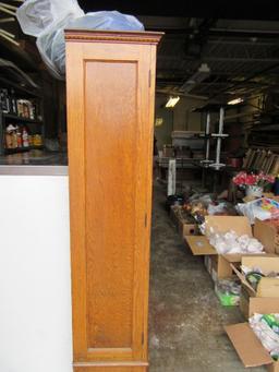 OAK BOOKSHELF WITH GLASS DOORS