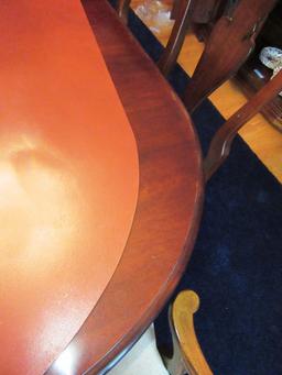 CHERRY DINING ROOM TABLE WITH 4 CHAIRS AND 2 HOST CHAIRS AND 2 LEAVES INCLU