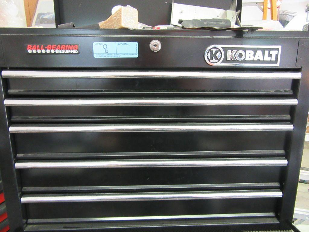 KOBALT 11 DRAWER ROLL A BOUT STACKING TOOLBOX WITH BALL BEARING WHEELS. 27