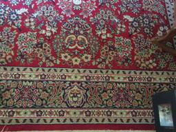 IMPORTED ORIENTAL DESIGN 100% WORSTED WOOL RUG. APPROXIMATELY 9 X 12