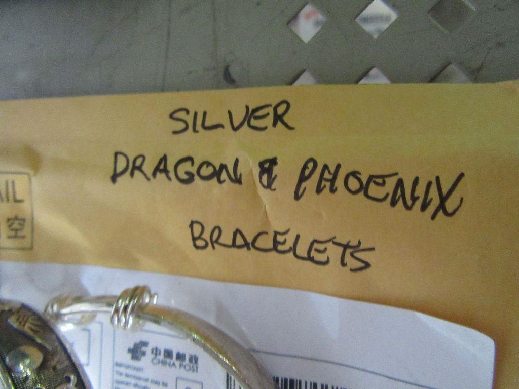 SILVER DRAGON AND PHOENIX BRACELETS