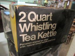 2 QUART WHISTLING TEA KETTLE. 3 QUART TRIGGER WHISTLER TEA KETTLE