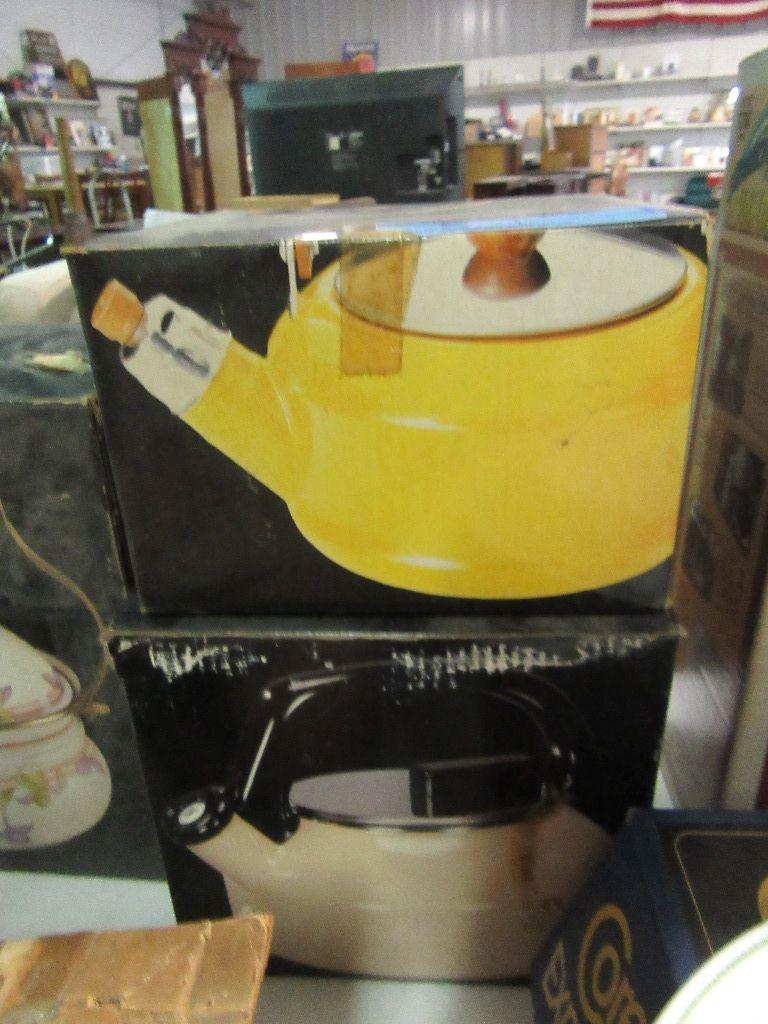 2 QUART WHISTLING TEA KETTLE. 3 QUART TRIGGER WHISTLER TEA KETTLE