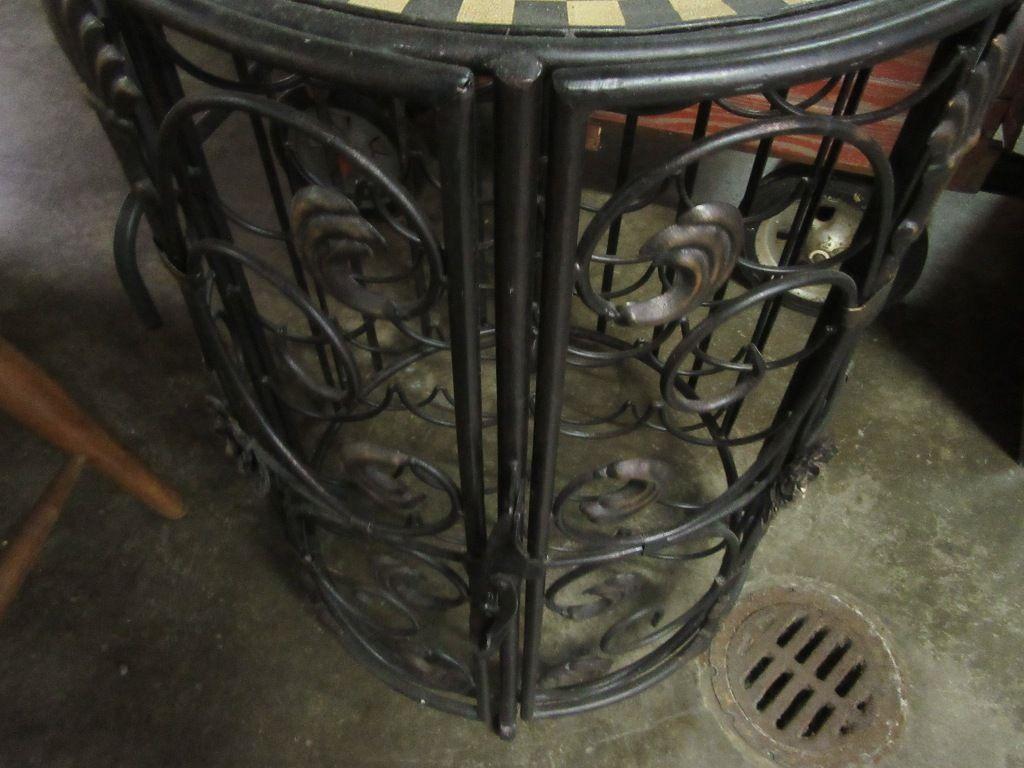 APPROXIMATELY 5 FOOT METAL DECORATIVE WINE CABINET