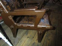 CAMPECHE STYLE CHAIR WITH LEATHER BACK AND SEAT