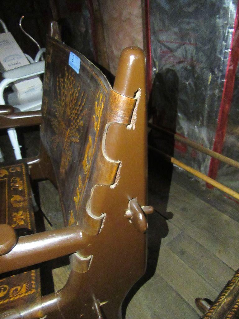 CAMPECHE STYLE CHAIR WITH LEATHER BACK AND SEAT