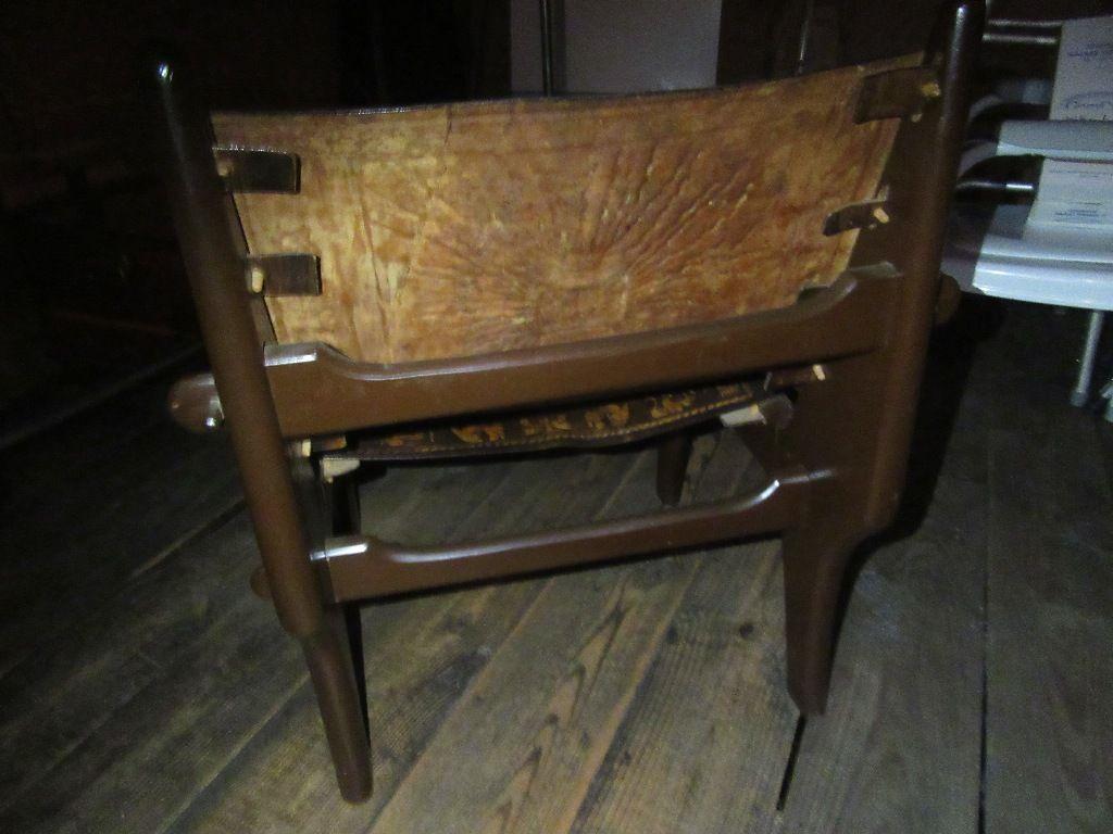 CAMPECHE STYLE CHAIR WITH LEATHER BACK AND SEAT