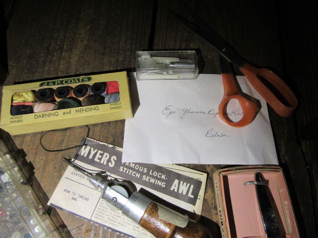 AWL. WISE SCISSORS AND OTHERS.ETC SEWING ACCESSORIES FROM THE 50'S