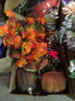 ASSORTMENT OF CHRISTMAS DECORATIONS AND THANKSGIVING DECORATIONS