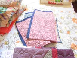 ASSORTED BLANKETS, QUILTS, SHEETS, ETC