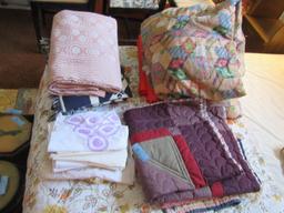 ASSORTED BLANKETS, QUILTS, SHEETS, ETC