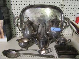 VARIETY OF SILVERPLATE ITEMS