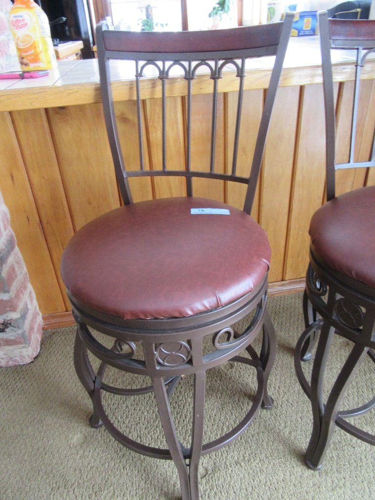 PAIR OF SWIVEL BAR STOOLS