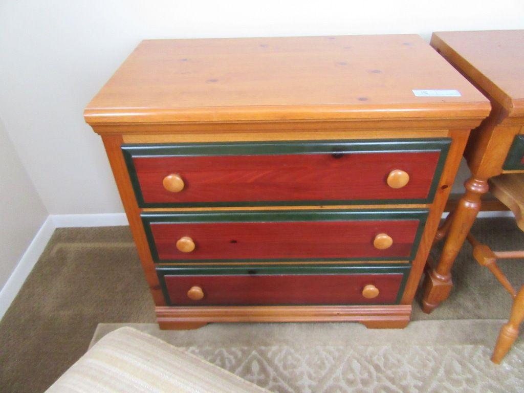 FRUITWOOD PAINTED DRAWERS CHEST OF DRAWERS. MATCHES LOTS 13 & 14