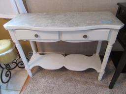 HOMEMADE PAINTED WHITE SOFA TABLE