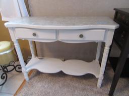 HOMEMADE PAINTED WHITE SOFA TABLE