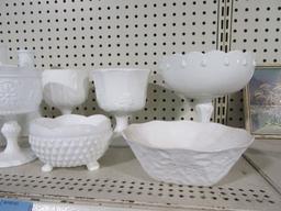 ASSORTED MILK GLASS PIECES