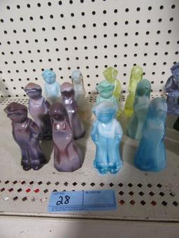 GLASS FIGURINES. SOME BY DEGENHART & MOSSER