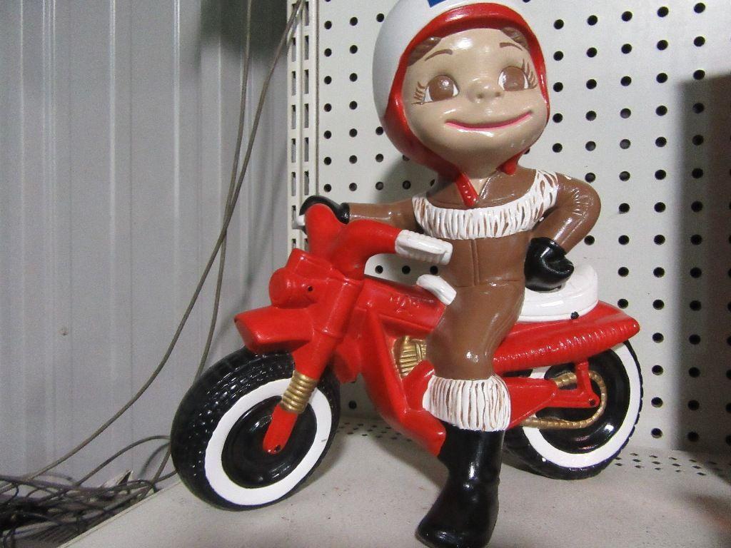 GIRL ON MOTORCYCLE FIGURINE