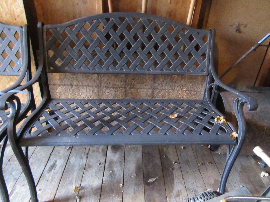 METAL PATIO BENCH