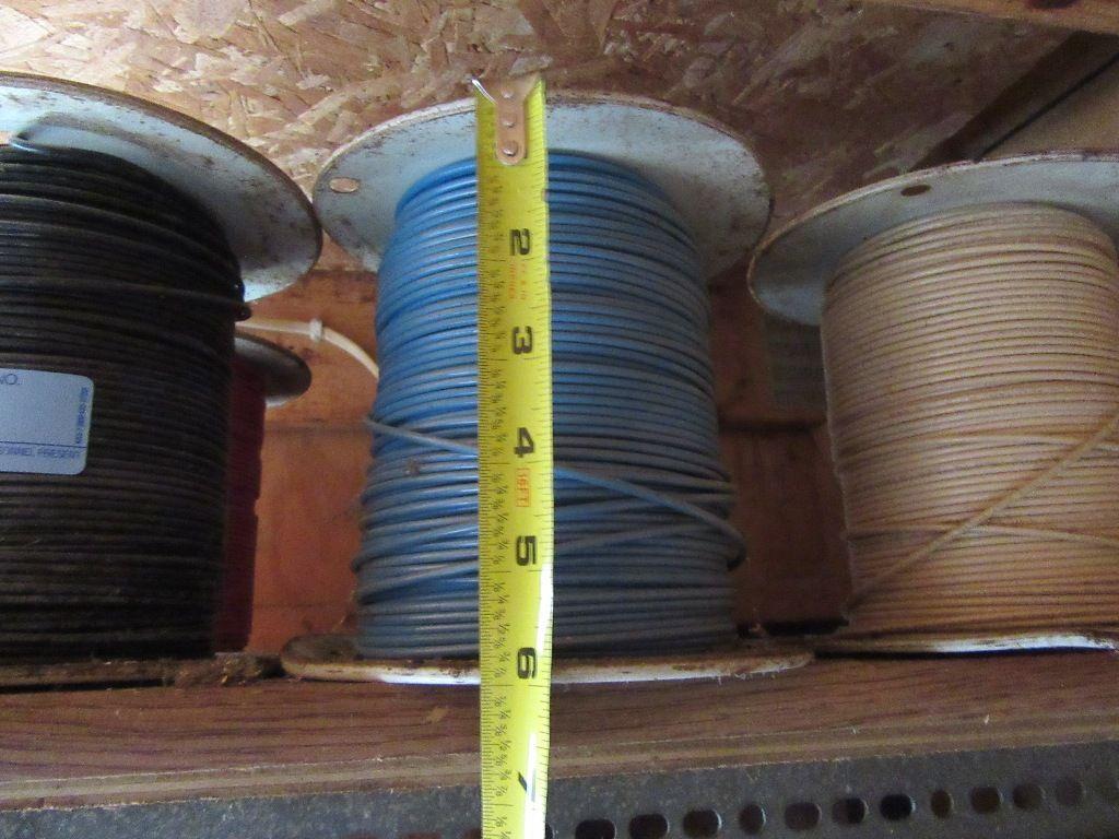 4 SPOOLS OF WIRE EXTENSION CORD & OTHER WIRE