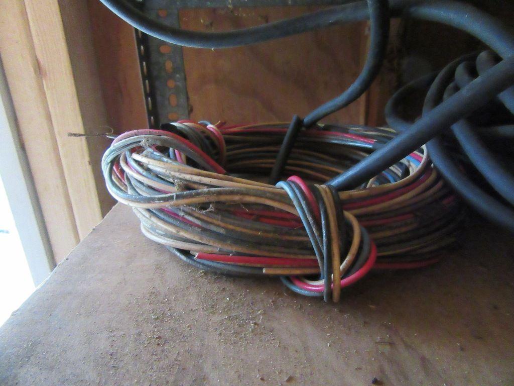 4 SPOOLS OF WIRE EXTENSION CORD & OTHER WIRE