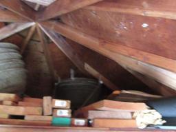 CONTENTS OF LOFT INCLUDING LUMBER, PLANTERS, AND ETC