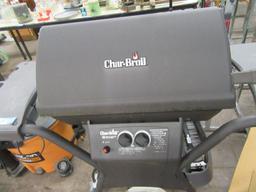 CHAR BROIL GAS GRILL WITH TANK. MISSING RACK