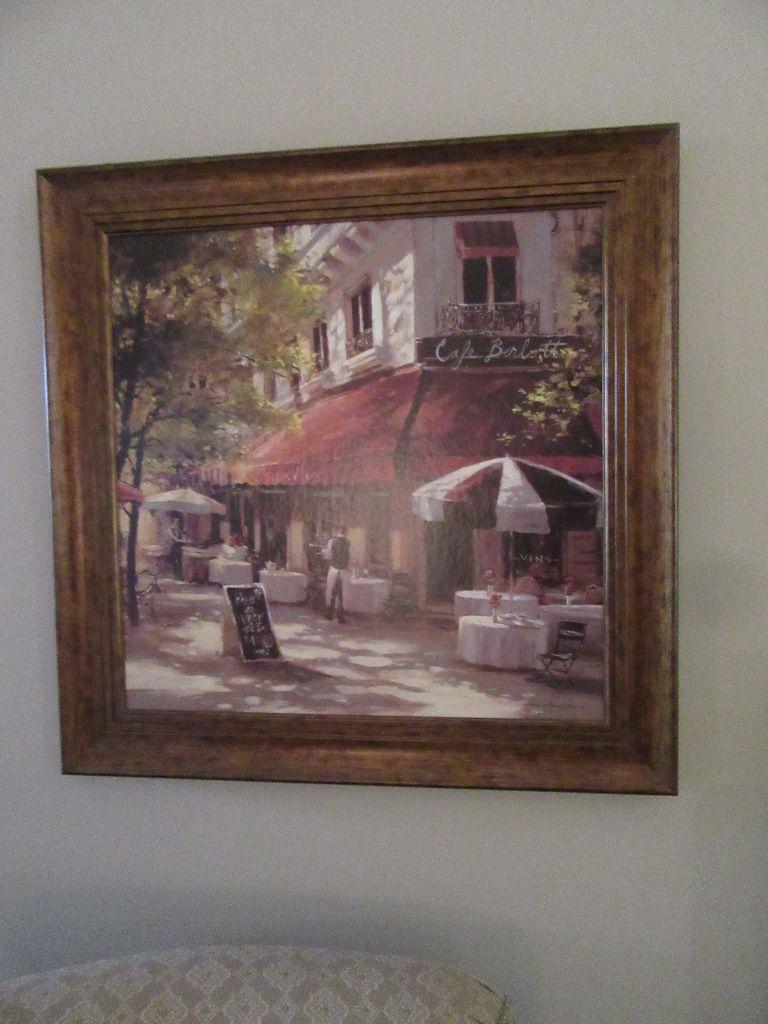 PAIR OF LARGE CAFE PRINTS BY BRENT HEIGHTON. APPROX. 34"X34"