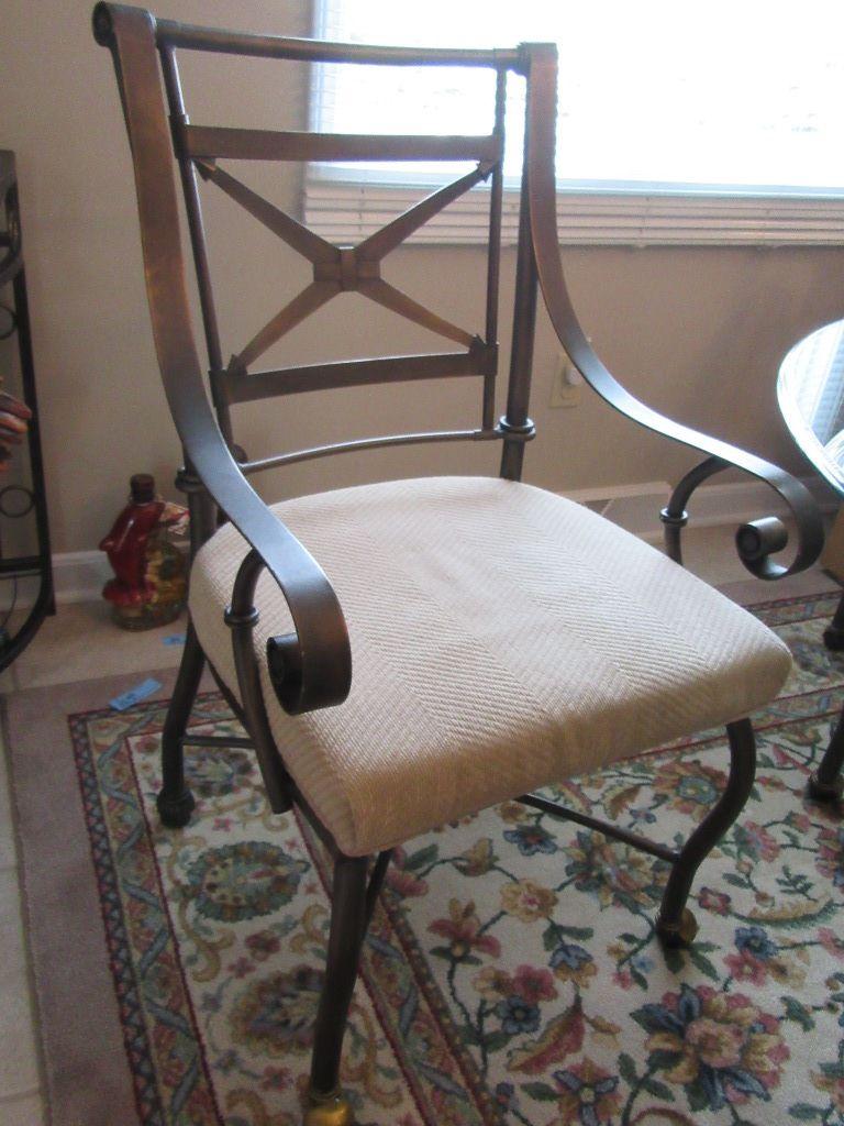 ROUND GLASS TOP TABLE WITH 4 MATCHING CHAIRS. ONE COASTER MISSING