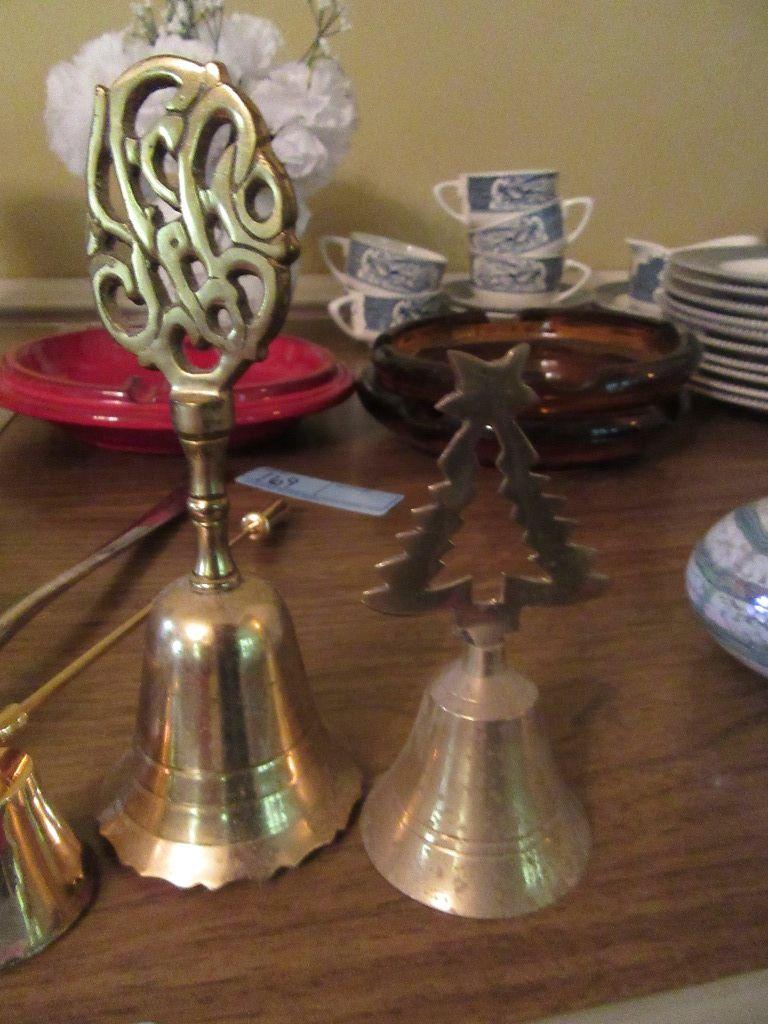 BRASS BELLS AND CANDLE SNUFFER