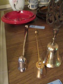 BRASS BELLS AND CANDLE SNUFFER