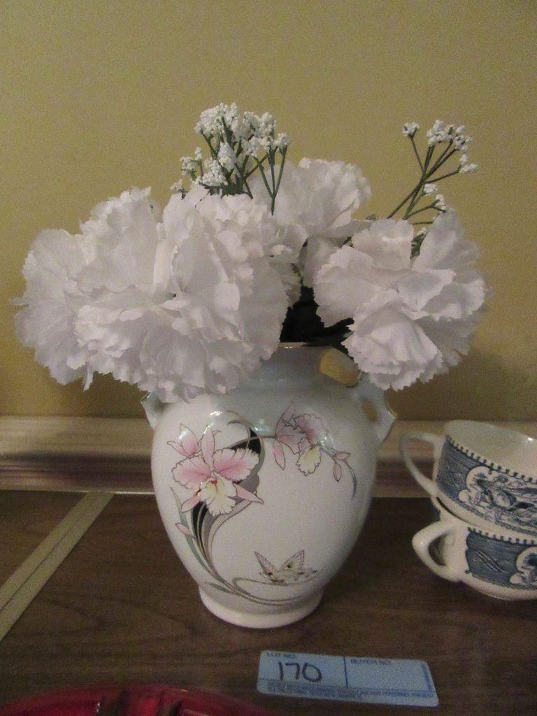 MADE IN JAPAN VASE WITH FLORAL ARRANGEMENT